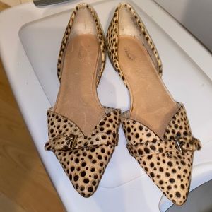 Polka dot dark brown and tan flats